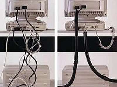 Organização de fios e cabos